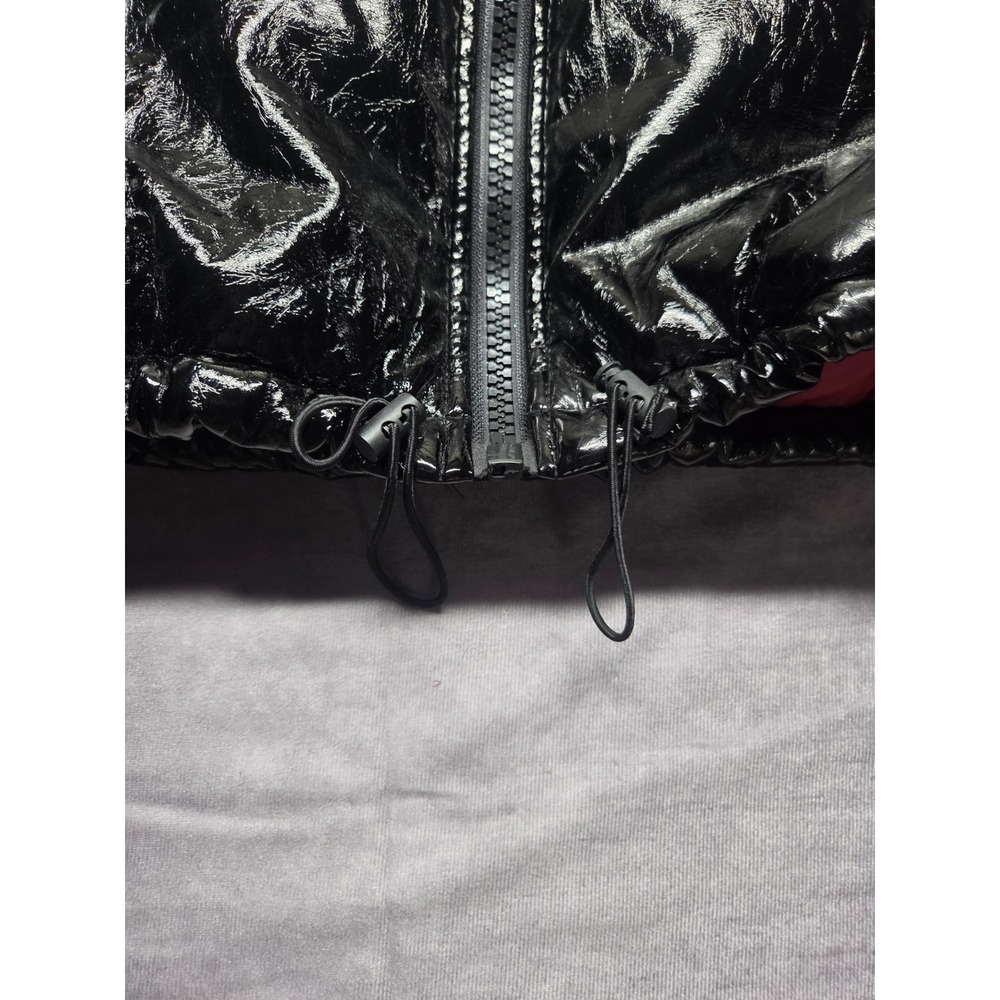 Forever 21 Mid Length High Shine Puffer Size Small Y2K Metallic Quilted Jacket - Picture 2 of 10